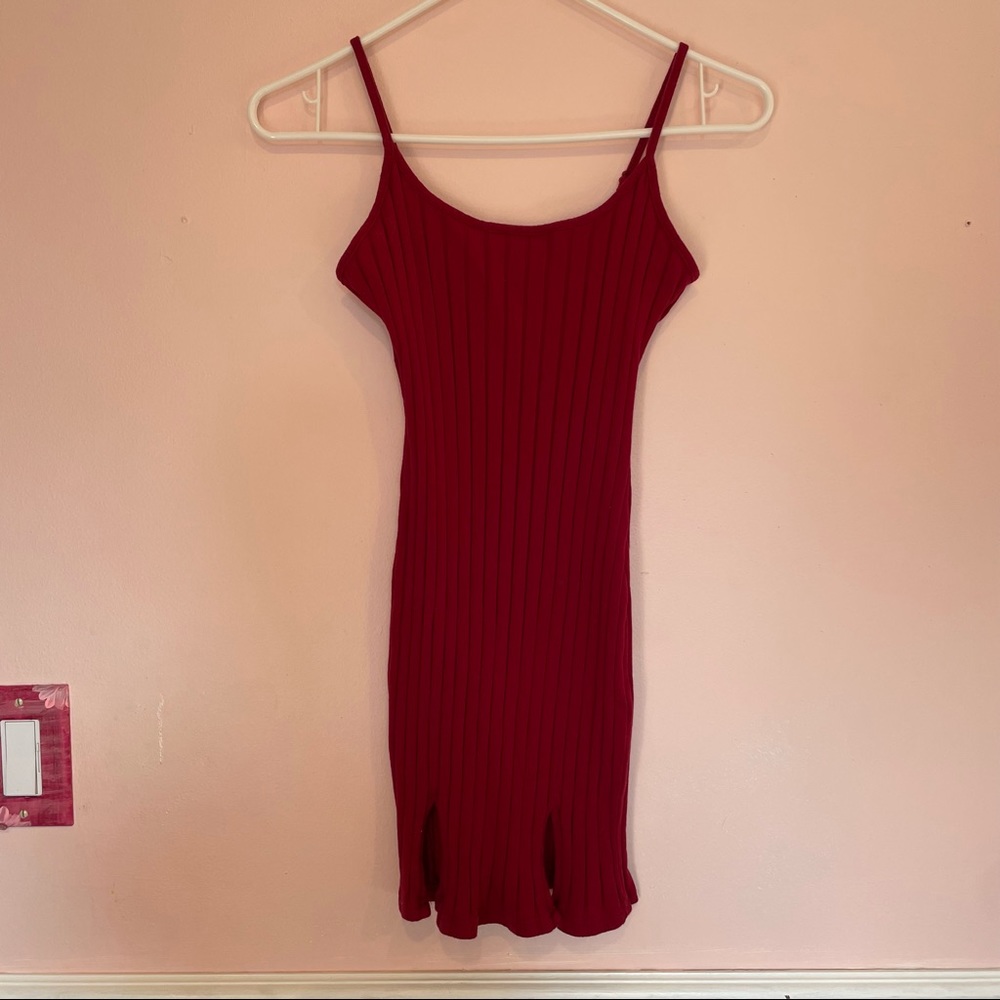 SHEIN burgundy body-con dress